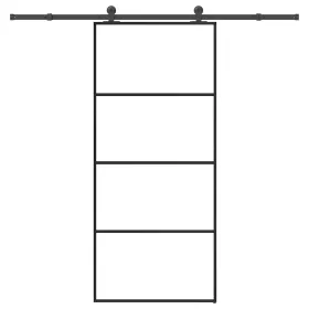    ESG üveg és alumínium tolóajtó fémszerelvény-szettel 90x205 cm