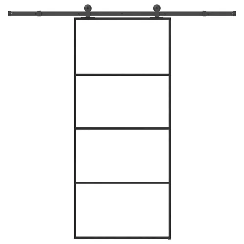  ESG üveg és alumínium tolóajtó fémszerelvény-szettel 90x205 cm