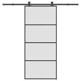    ESG üveg és alumínium tolóajtó fémszerelvény-szettel 90x205 cm