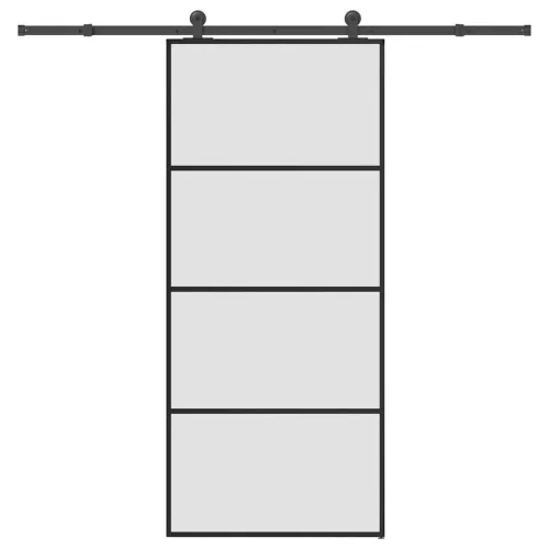  ESG üveg és alumínium tolóajtó fémszerelvény-szettel 90x205 cm