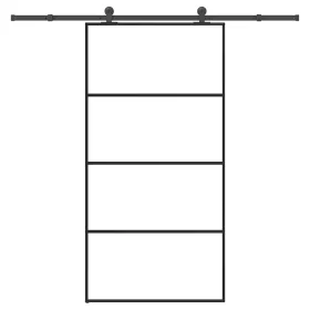    ESG üveg-alumínium tolóajtó fémszerelvény-szettel 102,5x205 cm