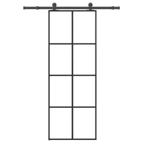    ESG üveg és alumínium tolóajtó fémszerelvény-szettel 76x205 cm