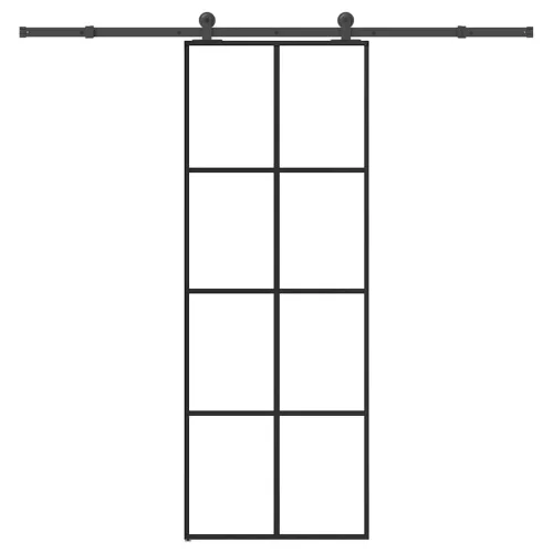 ESG üveg és alumínium tolóajtó fémszerelvény-szettel 76x205 cm