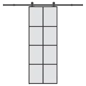    ESG üveg és alumínium tolóajtó fémszerelvény-szettel 76x205 cm
