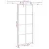  ESG üveg és alumínium tolóajtó fémszerelvény-szettel 90x205 cm