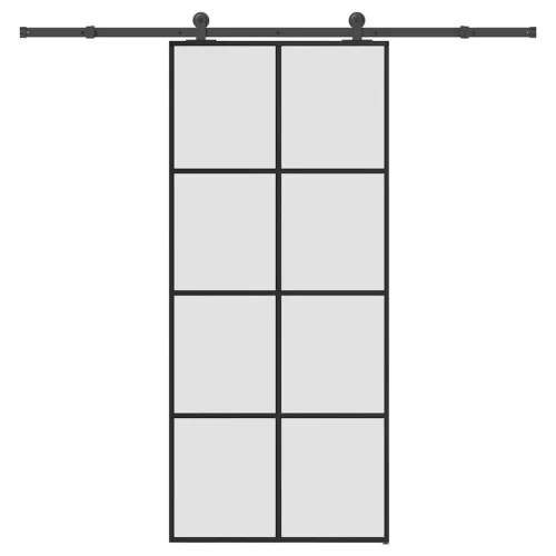  ESG üveg és alumínium tolóajtó fémszerelvény-szettel 90x205 cm