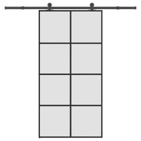    ESG üveg-alumínium tolóajtó fémszerelvény-szettel 102,5x205 cm