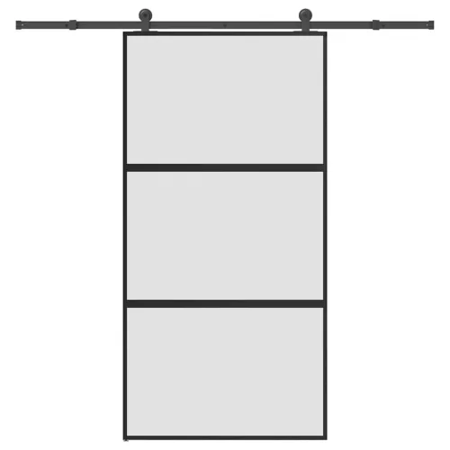  tolóajtó vasalatokkal 102,5x205 cm edzett üveg&Alumínium