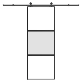  tolóajtó vasalatokkal 76x205 cm edzett üveg&Alumínium