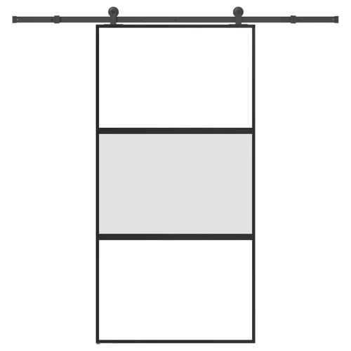  tolóajtó vasalatokkal 102,5x205 cm edzett üveg&Alumínium