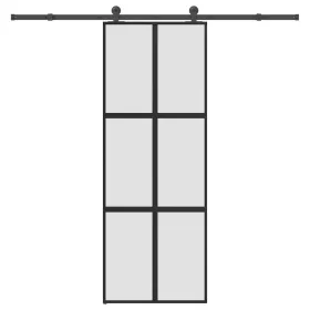  tolóajtó vasalatokkal 76x205 cm edzett üveg&Alumínium