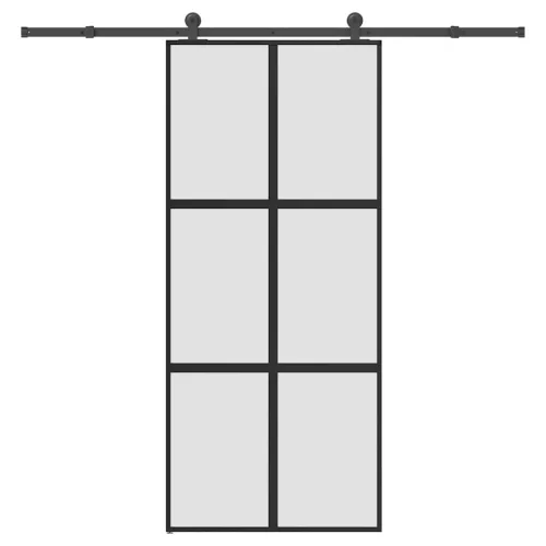  tolóajtó vasalattal 90x205 cm edzett üveg&Alumínium