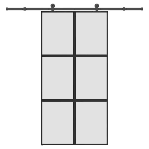  tolóajtó vasalatokkal 102,5x205 cm edzett üveg&Alumínium