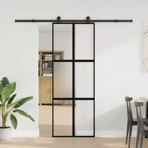  tolóajtó vasalatokkal 76x205 cm edzett üveg&Alumínium