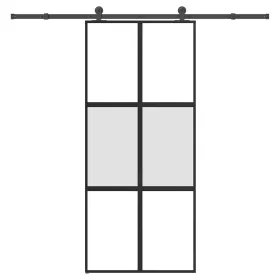  tolóajtó vasalattal 90x205 cm edzett üveg&Alumínium