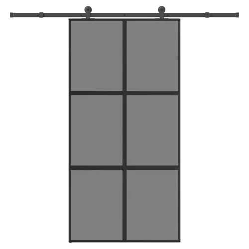  tolóajtó vasalatokkal 102,5x205 cm edzett üveg&Alumínium