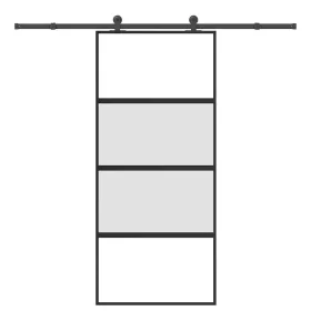  tolóajtó vasalattal 90x205 cm edzett üveg&Alumínium