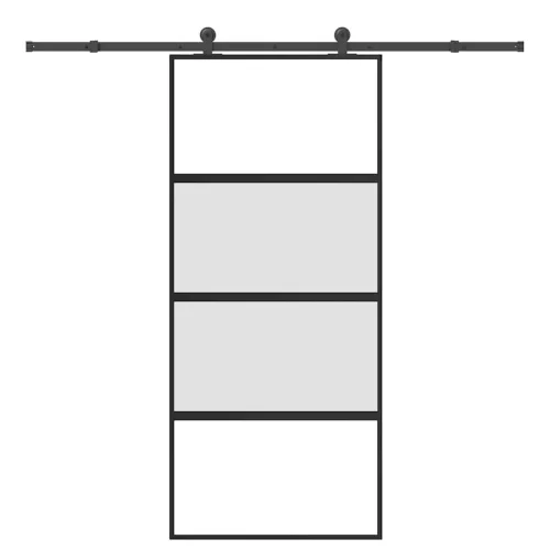  tolóajtó vasalattal 90x205 cm edzett üveg&Alumínium