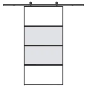    tolóajtó vasalatokkal 102,5x205 cm edzett üveg&Alumínium