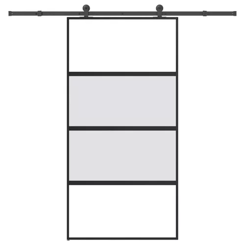  tolóajtó vasalatokkal 102,5x205 cm edzett üveg&Alumínium
