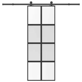  tolóajtó vasalatokkal 76x205 cm edzett üveg&Alumínium