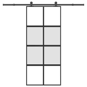    tolóajtó vasalattal 90x205 cm edzett üveg és alumínium szett