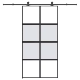    tolóajtó vasalatokkal 102,5x205 cm edzett üveg és alumínium