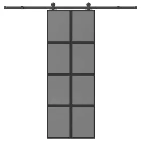  tolóajtó vasalatokkal 76x205 cm edzett üveg&Alumínium