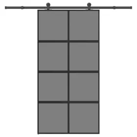    tolóajtó vasalatokkal 102,5x205 cm edzett üveg és alumínium