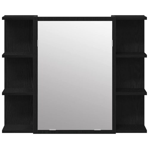  Fürdőszoba bútor szett 3 pcs Fekete 30 x 30 x 99,5 cm Faanyag