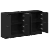  Széf 2 pcs Fekete tölgy 60 x 30 x 70 cm Faanyag