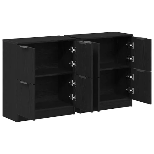  Széf 2 pcs Fekete tölgy 60 x 30 x 70 cm Faanyag