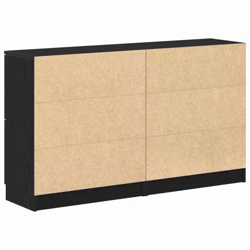  Széf 2 pcs Fekete tölgy 60 x 30 x 70 cm Faanyag