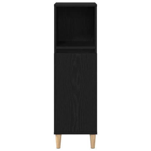  3 darabos Fürdőszoba Szekrény Szett Fekete Tölgy Szerelt Fa