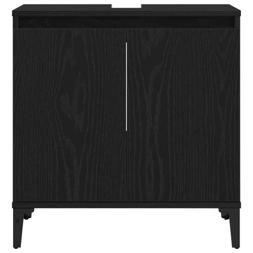  3 darabos fürdőszobai bútor szett fekete tölgy mérnöki fából