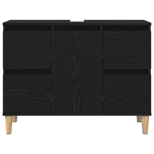  3 részes fürdőszoba bútor szett fekete tölgy szerelt fa