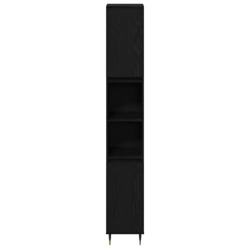  3 darabos fürdőszoba bútor szett fekete tölgy fahatású anyagból