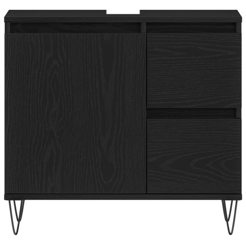  3 részes fürdőszobai bútor készlet fekete tölgy szerelt fából