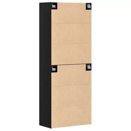  2 db Szekrény Fekete Tölgy 69,5x34x180 cm Műanyagul Fa