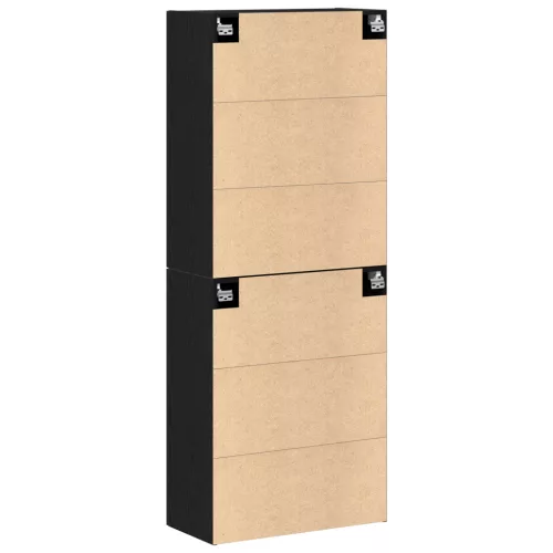  Szekrények, 2 db, Fekete Tölgy, 69,5x34x180 cm, Mérnöki Fa