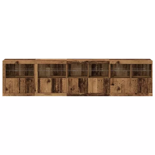  LED tálaló LED -es lámpákkal Öreg fa 283 x 37 x 67 cm Faanyag