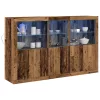  Tálaló LED világítással Viharvert fa 162x37x100 cm Műanyag