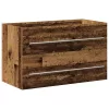  Fürdőszobai mosdószekrény 2 pcs Öreg fa 80 x 38,5 x 48 cm