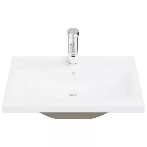  Mosdószekrény beépített mosdóval Fekete tölgy Mérnöki fa