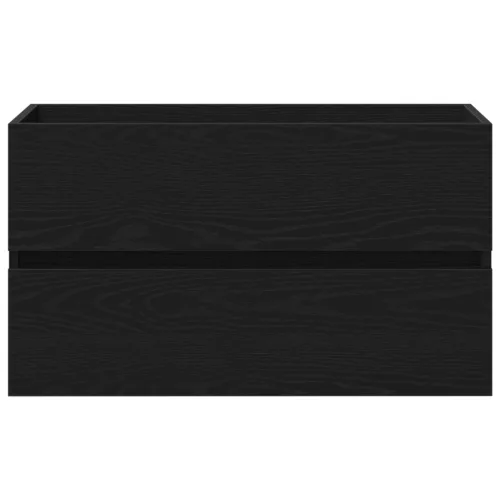  mosdószekrény beépített mosdóval fekete tölgy szerelt fa