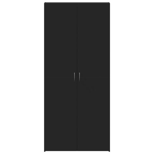  Cipőtároló Fekete 80x35,5x180 cm Mérnöki Fa