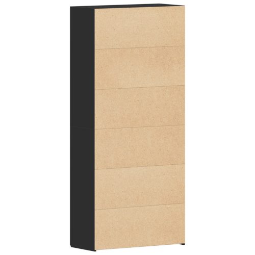  Cipőtároló Fekete 80x35,5x180 cm Mérnöki Fa