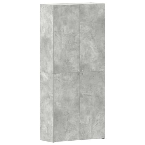  Cipőtároló Betontömb Szürke 80x35,5x180 cm Szerelt Fa