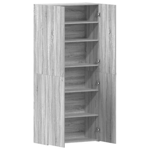  Cipőtároló Szürke Sonoma 80x35,5x180 cm Mérnöki Fa