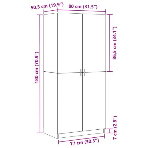  Szobaöltöny Fekete Tölgy 80x51x180 cm Mérnöki Fa